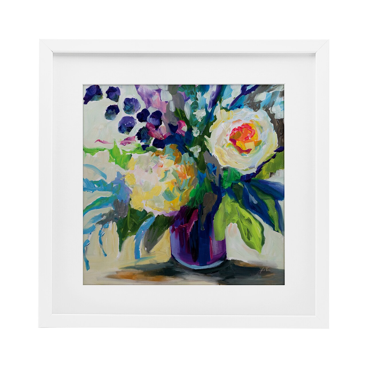 Stupell Industries Amethyst Flower Bouquet Framed Print Under Glass, design by Jeanette Vertentes